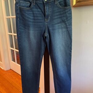 Blue Cropped Ankle Jeans with Faded Denim Look